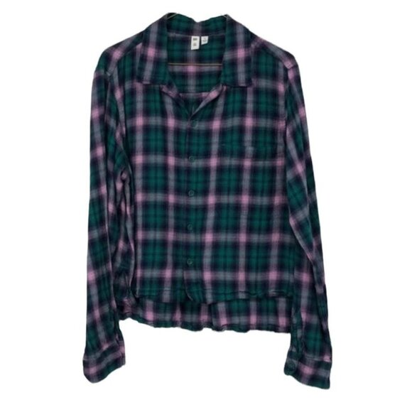 BP Green  and pink plaid button down flannel shirt - Picture 1 of 13